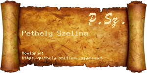 Pethely Szelina névjegykártya